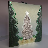 3D Christmas card "Silver Christmas tree"
